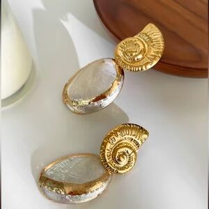 Anthropologie Gold and Silver Spiral Earrings